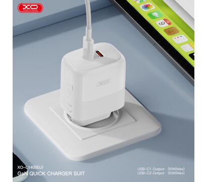 Зображення 3 Зарядний пристрій XO L140 35W 2xUSB-C PD White