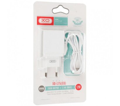 Зображення 3 Зарядний пристрій XO L75 2USB/2.4A + Lightning White (XO-L75-L)