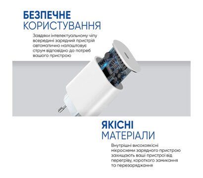 Изображение 4 Зарядное устройство Armorstandart AMHJ83 20W USB-C White + cable USB-C to Lightning (ARM77724)