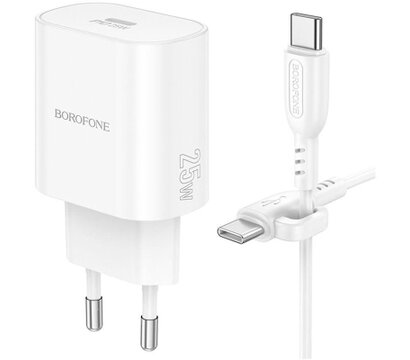 Зображення 4 Зарядний пристрій Borofone BN26 Fuente USB-C PD20W + cable USB-C to USB-C White (6941991120251)