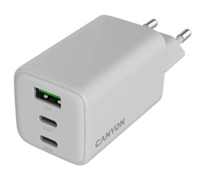 Зображення 4 Зарядний пристрій Canyon CU65ACC GaN 65W 2xPD 1xQC EU White (CNS-CUW65ACC)