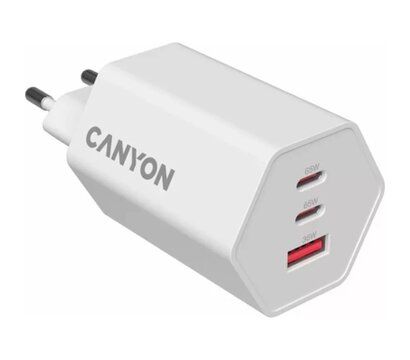 Зображення 4 Зарядний пристрій Canyon HEXAGON 65 GaN 65W 2xPD 1xQC EU White (CND-CHAHEX65W)