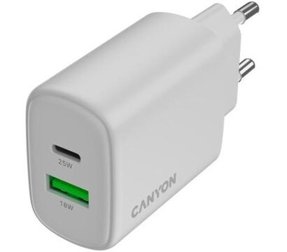 Зображення 4 Зарядний пристрій Canyon OnCharge 250 25W 1xPD 1xQC EU White (CNE-CHA250-21)