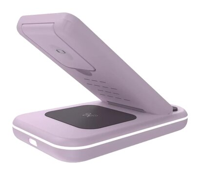 Изображение 4 Зарядное устройство Canyon WS-304 Foldable 3in1 Wireless charger Iced Pink (CNS-WCS304IP)