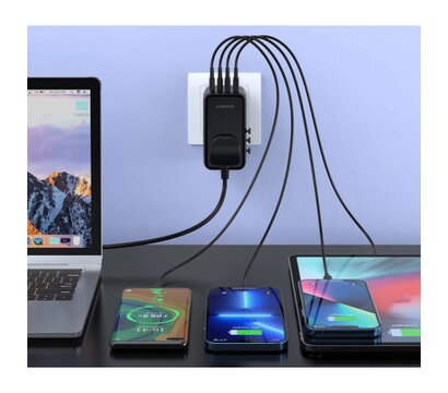 Изображение 4 Зарядное устройство Choetech 4xUSB 100W PD (2хUSB-C+2хUSB-A) сharger diamond model black (PD6028-BK)