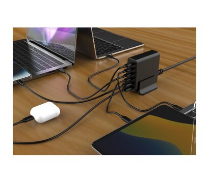 Зображення 4 Зарядний пристрій Gembird 4xUSB-C PD25W + 2xUSB QC3.0 18W black (TA-UC-2A4C-PD75-01-BK)