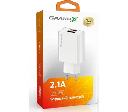 Зображення 4 Зарядний пристрій Grand-X CH-15W 2xUSB 10.5W Black (CH-15W)