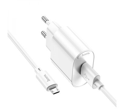 Зображення 4 Зарядний пристрій Hoco C109A Fighter USB QC3.0 + cable Micro 5P White (6931474784827)