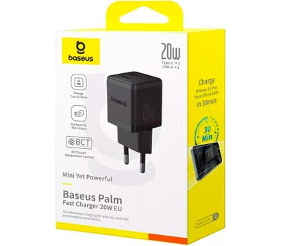 Зображення 5 Зарядний пристрій Baseus Palm Fast Charger C+U 20W black (P10111608113-00)