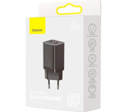Зображення 5 Зарядний пристрій Baseus Super Si Pro Quick Charger C+U 30W black (CCSUPP-E01)