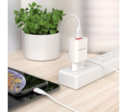 Зображення 5 Зарядний пристрій Borofone BA20A Sharp USB 10.5W White (6931474700681)