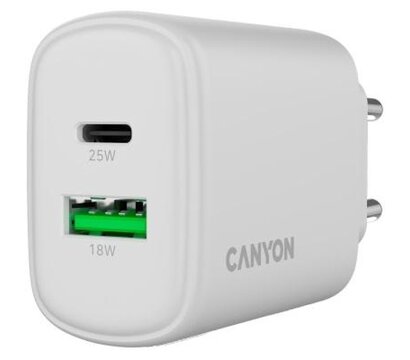 Зображення 5 Зарядний пристрій Canyon OnCharge 250 25W 1xPD 1xQC EU White (CNE-CHA250-21)