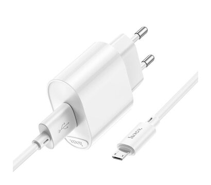 Зображення 5 Зарядний пристрій Hoco C109A Fighter USB QC3.0 + cable Micro 5P White (6931474784827)