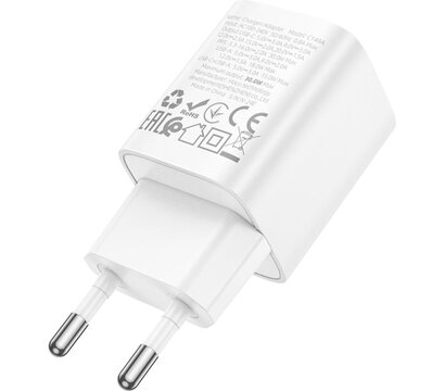 Зображення 5 Зарядний пристрій Hoco C149A Charm 1xUSB-C PD30W + 1xUSB QC3.0 White (6942007630337)