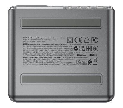 Зображення 6 Зарядний пристрій Acefast 4xUSB 218W (3xUSB-C + USB-A) Gan Z4 Fast Charger (6974316282587)
