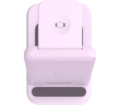 Изображение 6 Зарядное устройство Canyon WS-304 Foldable 3in1 Wireless charger Iced Pink (CNS-WCS304IP)