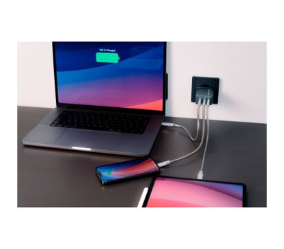 Изображение 6 Зарядное устройство Verbatim GaN 65 W 3 ports (2xUSB-C-65 W /USB-A -3.0) (32201)