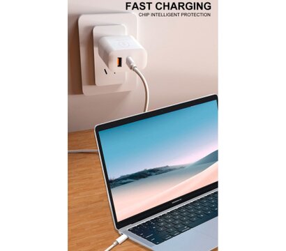 Изображение 6 Зарядное устройство WUW C209 1xUSB-C PD45W + 1xUSB QC3.0 18W White (WUW-C209)