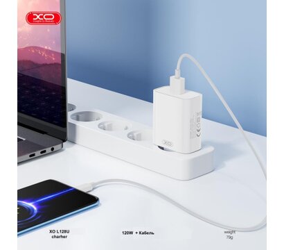 Зображення 6 Зарядний пристрій XO USB 120W + cable USB to USB-C white (XO-L128U)