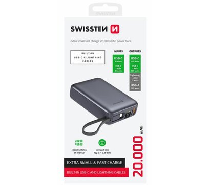 Зображення 2 Батарея мобільна Silssten 20000mAh 22/5W PD QC Silver (8595217490598)