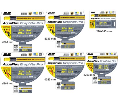 Зображення 2 Шланг садовий 2E AquaFlex Graphite Pro 1/2" 30 м (2E-GHE12GEP30)
