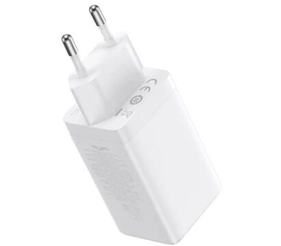 Изображение 2 Зарядное устройство Baseus 2xUSB-C 65W + 1xUSB GaN + cable USB-C to USB-C 100W 1.0m white (CCGP120202)