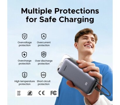 Зображення 3 Універсальна мобільна батарея Ugreen PB536 20000mAh 45W with Built-in Cable (55988B)