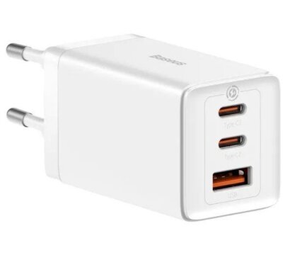 Изображение 3 Зарядное устройство Baseus 2xUSB-C 65W + 1xUSB GaN + cable USB-C to USB-C 100W 1.0m white (CCGP120202)