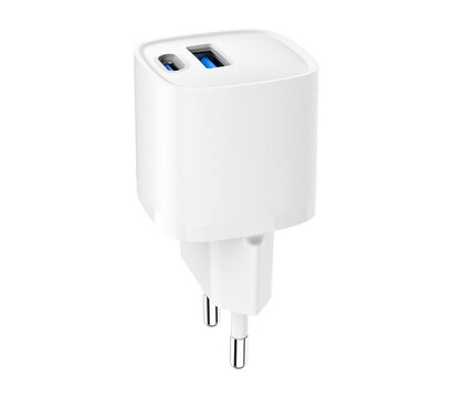 Зображення 3 Зарядний пристрій Gembird 1xUSB-C PD20W + 1xUSB QC3.0 white (TA-UC-PDQC20-W-01)
