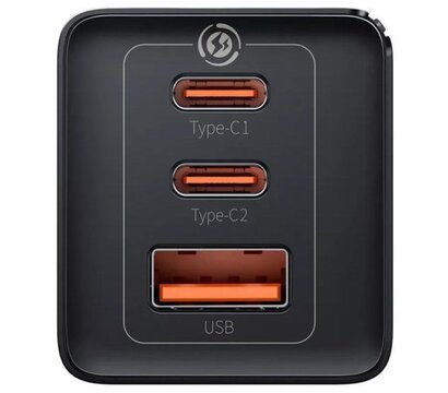 Изображение 4 Зарядное устройство Baseus 2xUSB-C 65W + 1xUSB GaN + cable USB-C to USB-C 100W 1.0m black (CCGP120201)
