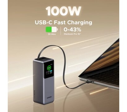 Зображення 5 Батарея мобільна Ugreen PB726 20000mAh 165W with Retractable Cable (55987B)