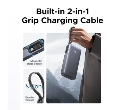 Зображення 6 Універсальна мобільна батарея Ugreen PB536 20000mAh 45W with Built-in Cable (55988B)