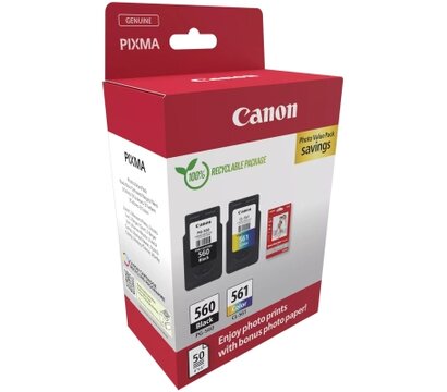 Изображение 2 Картридж для принтеров Canon PG-560/CL-561 BK+Color, + Photo Paper, Value Pack (3713C008)