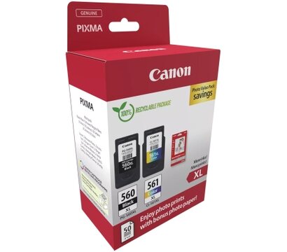 Зображення 2 Картридж для принтерів Canon PG-560/CL-561 XL BK+Color + Photo Paper, Value Pack (3712C008)