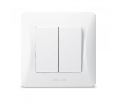 Изображение 2 Выключатель Videx Binera White (VF-BNSW2-W) Двоклавішний-канальный