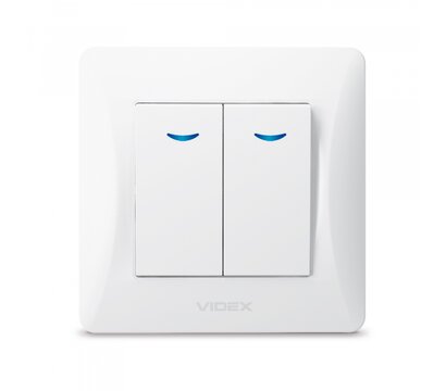 Изображение 2 Выключатель Videx Binera backlight White (VF-BNSW2L-W) скрытого монтажа