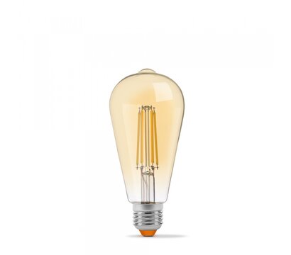Зображення 2 Світлодіодна лампочка Videx Filament ST64FAD 6W E27 2200K (VL-ST64FAD-06272) з цоколем Е 27