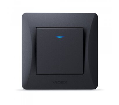Изображение 2 Выключатель Videx Binera Black Graphite (VF-BNSW1L-BG) скрытого монтажа