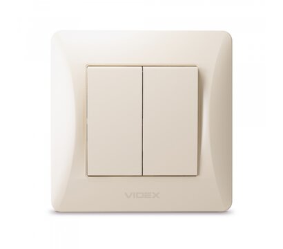 Изображение 2 Выключатель Videx Binera Cream (VF-BNSW2-CR) двухклавишный-канальный