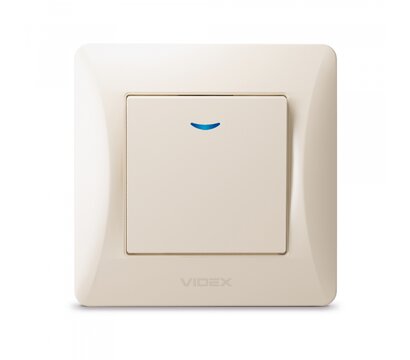 Зображення 2 Вимикач Videx Binera backlight Cream (VF-BNSW1L-CR) одноклавішний-канальний
