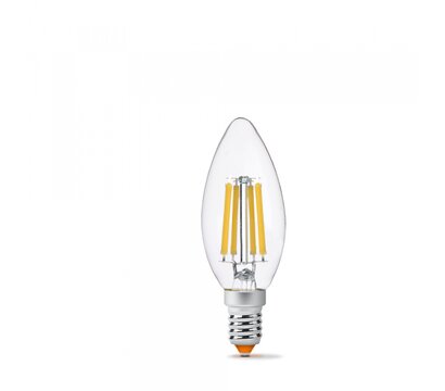 Зображення 2 Світлодіодна LED лампочка Videx Filament C37F 6W E14 4100K (VL-C37F-06144)