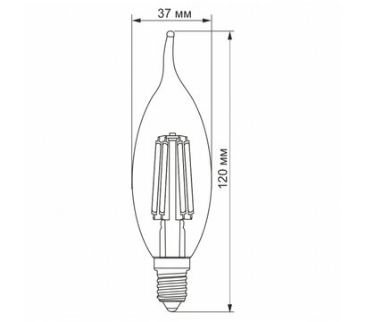 Изображение 3 Светодиодная LED лампа Videx Filament C37FtA 6W E14 2200K (VL-C37FtA-06142)