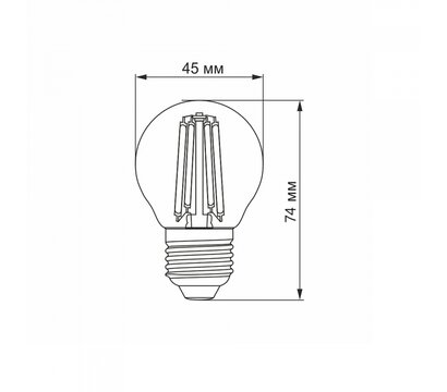 Изображение 3 Светодиодная лампа Videx Filament G45F 6W E27 3000K (VL-G45F-06273) с цоколем Е 27