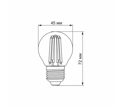 Зображення 3 LED лампочка Videx Filament G45FA 4W E27 2200K (VL-G45FA-04272) на 35 Вт