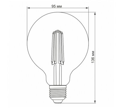 Изображение 3 LED лампа Videx Filament G95FD 7W E27 4100K (VL-G95FD-07274) на 114 Lm/W
