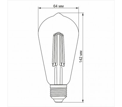 Зображення 3 Світлодіодна лампочка Videx Filament ST64FA 10W E27 2200K (VL-ST64FA-10272) з цоколем Е 27