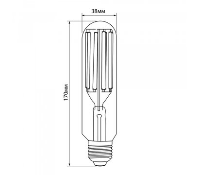 Изображение 3 LED лампа Videx Filament T38F 24W E27 5000K (VL-T38F-24275) на