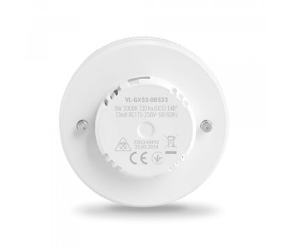 Изображение 3 Светодиодная лампа Videx GX53 8W 3000K 220V (VL-GX53-08533) с цоколем GX53