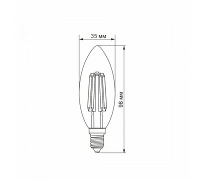 Изображение 3 LED лампа Videx Filament C37F 6W E14 3000K (VL-C37F-06143) на