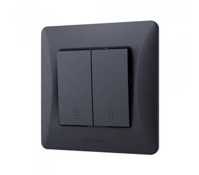 Зображення 3 Вимикач Videx Binera Black Graphite (VF-BNSW2P-BG) двоклавішний-канальний